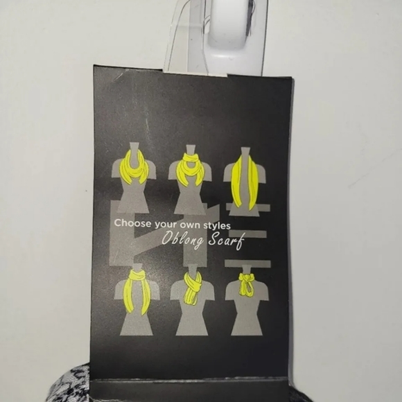 Boho Black And White Bandana Design Oblong Scarf - Picture 3 of 3